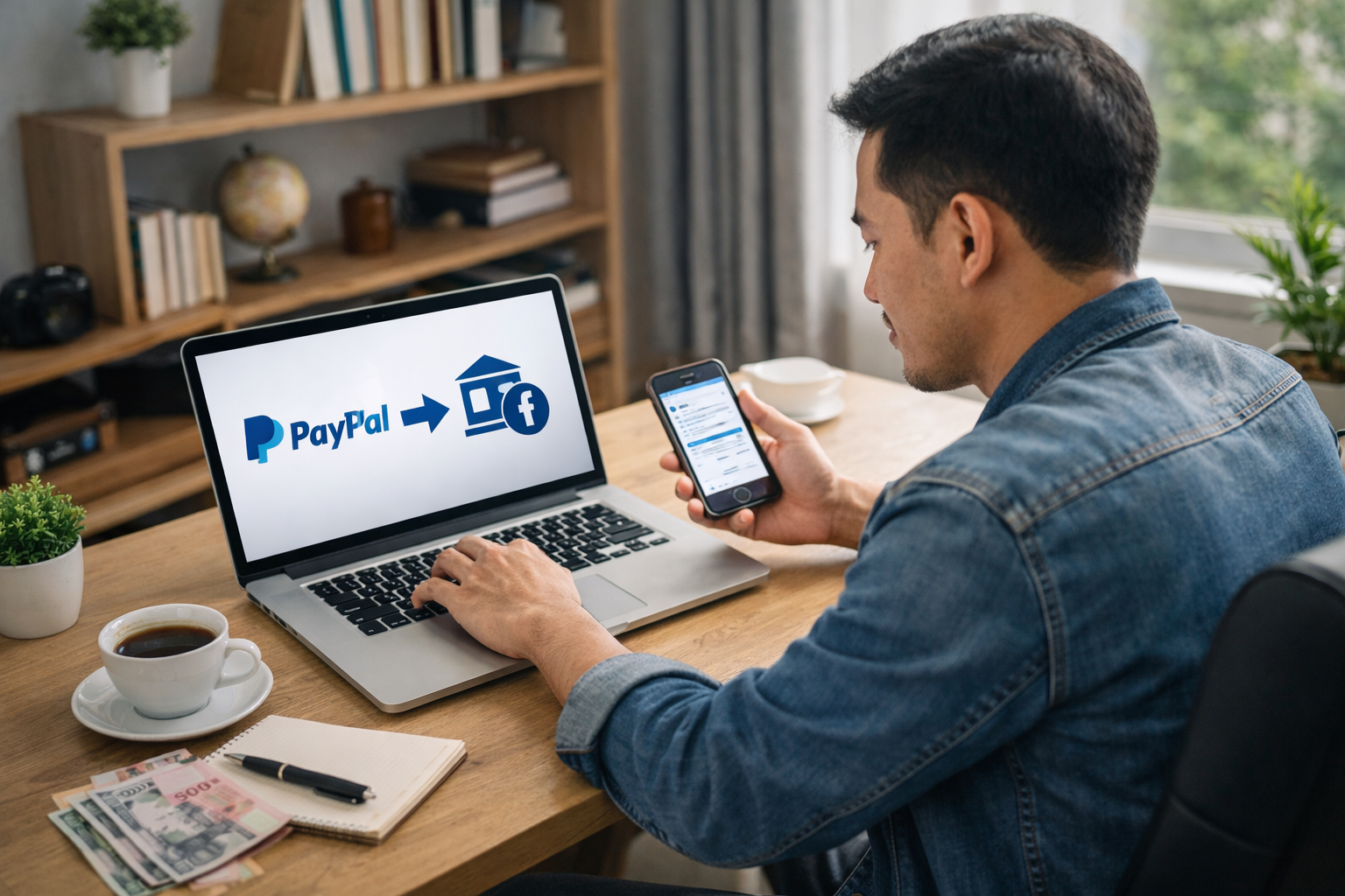 Ilustrasi proses convert PayPal ke bank lokal melalui rekening bank Indonesia secara aman dan cepat.